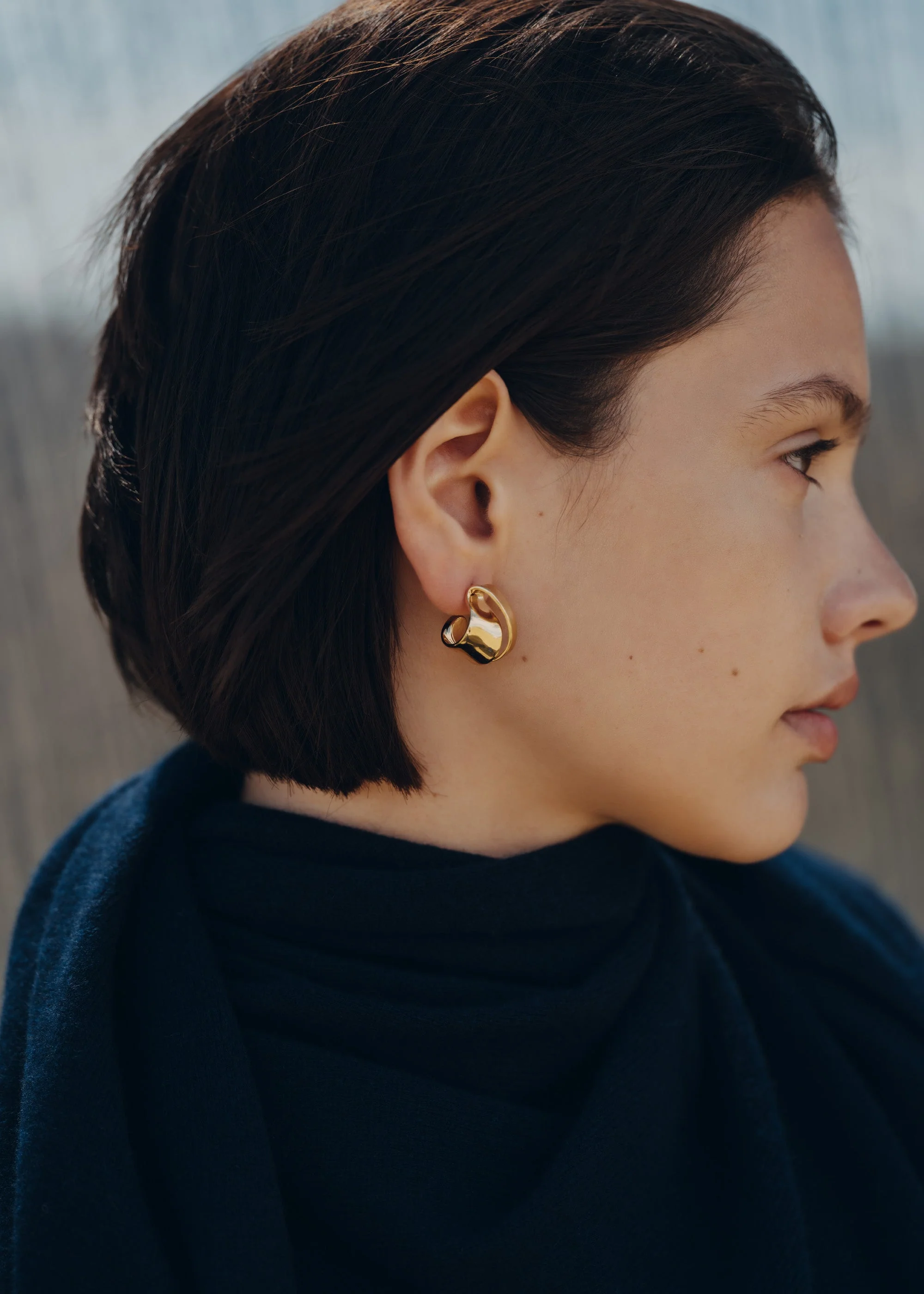 Éole Curled Earrings - 24 carat gold gilded - Image 3