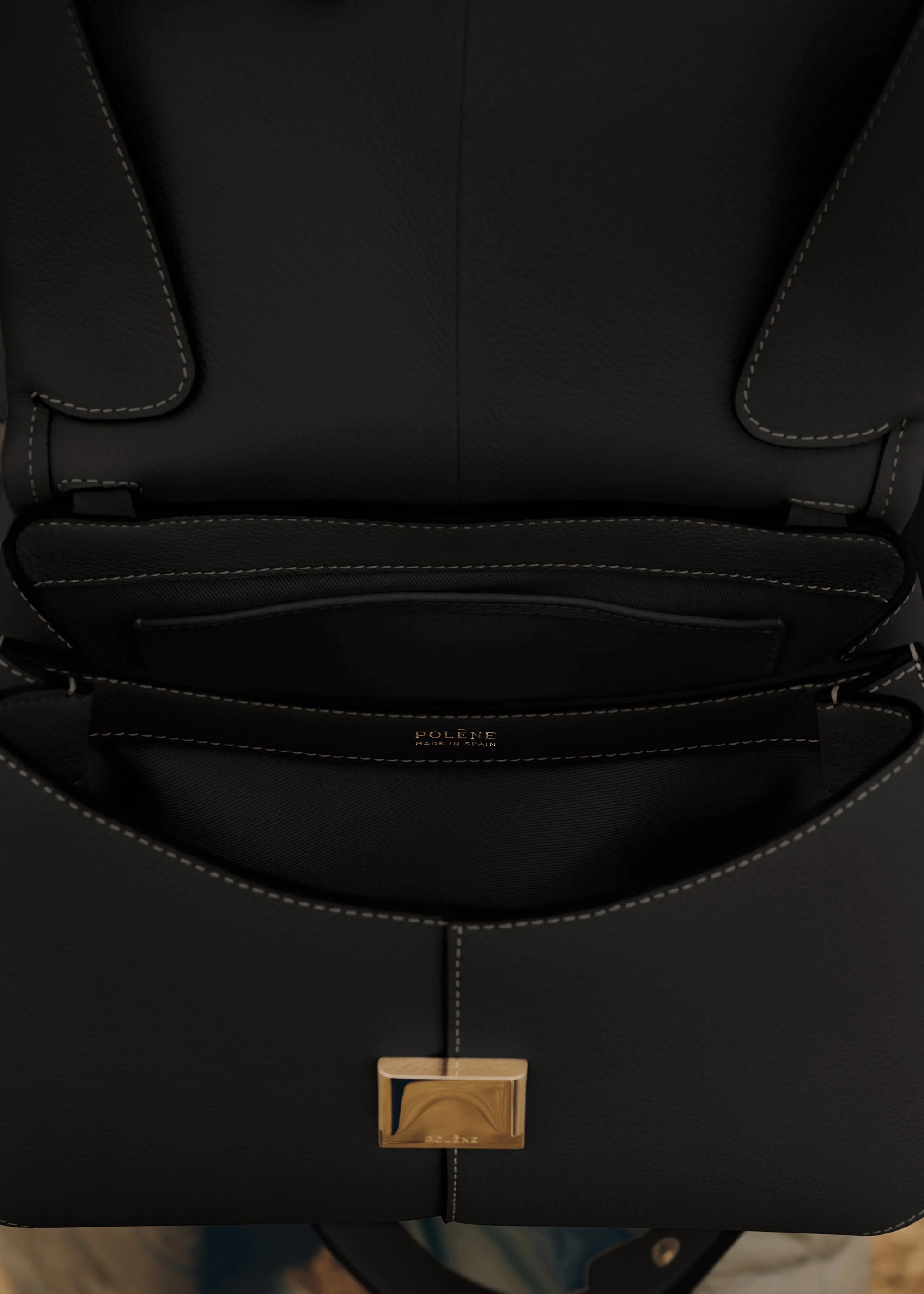 Mokki - Textured Black with Ecru Stitching - Image 8